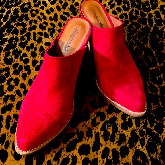 Beautiful red, Jeffrey Campbell mules - Picture 1 of 4